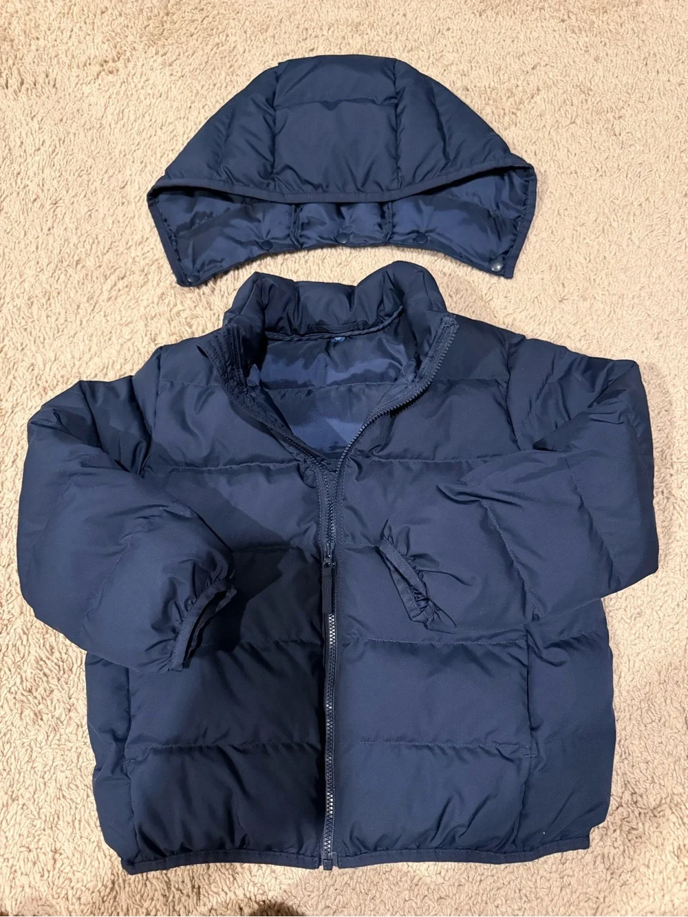Uniqlo Kids Navy Hooded Puffer Jacket
